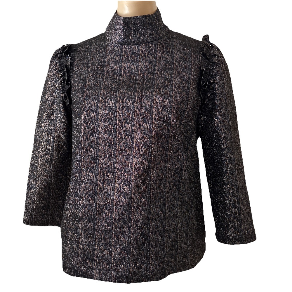 Sézane Jackie blouse top size 38 US 6 new sparkly holiday